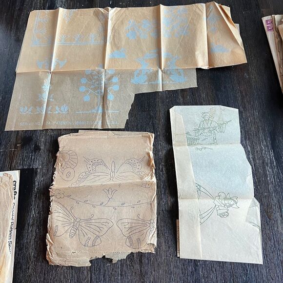 Vintage 50s 60s 70s 80s Large Lot Iron On Applique Embroidery Sewing Patterns - Picture 7 of 13